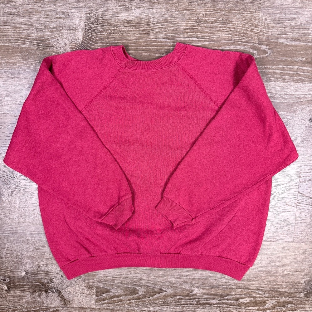 Vintage 90s Tultex Sweatshirt XL Blank Raglan Made in USA Boxy‎ Crewneck EUC Red